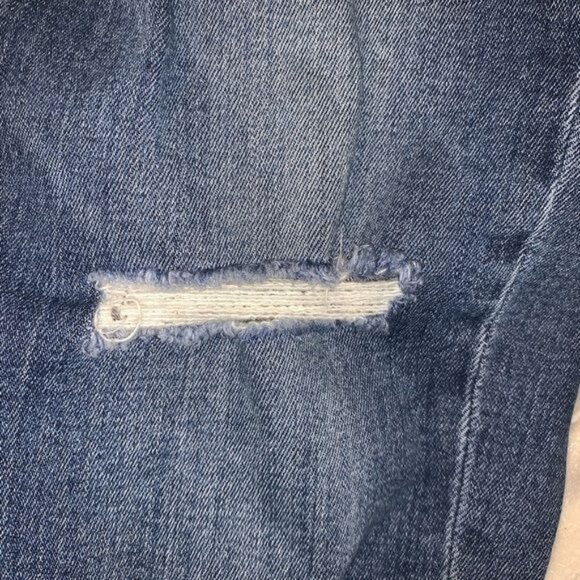 Gap Girlfriend Jeans Womens 8R Distressed Mid-Rise Dark Wash Denim Casual Pants - Picture 7 of 12